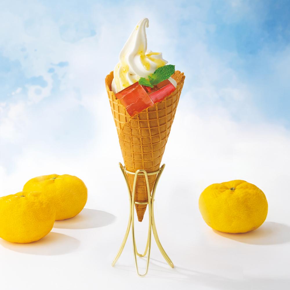 Summer Special: Yuzu Soft Serve w/ Black Tea Jelly